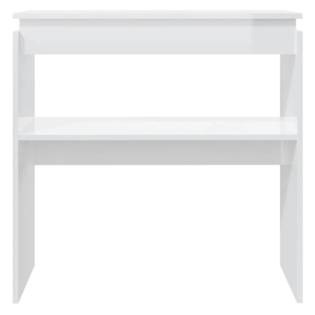 OmkarWood Bushnell Compact Engineered Wood Study Console Table – White Finish