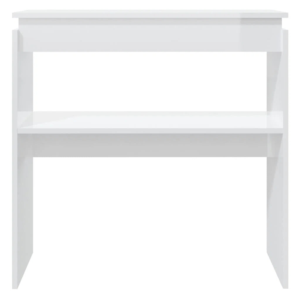 OmkarWood Bushnell Compact Engineered Wood Study Console Table – White Finish