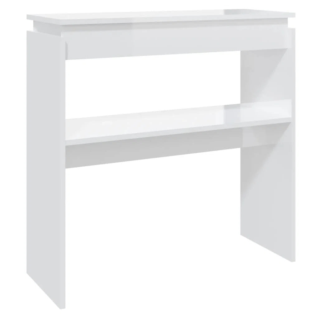 OmkarWood Bushnell Compact Engineered Wood Study Console Table – White Finish