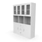 Modern Crockery Unit with Glass Doors & Storage – 6.4 ft (White Finish)
