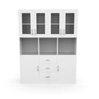 Modern Crockery Unit with Glass Doors & Storage – 6.4 ft (White Finish)