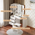OmkarWood LuxeGlow Sliding LED Dressing Unit