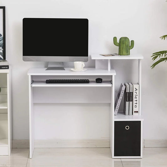 OmkarWood Cravens Compact Engineered Wood Study Table with Multi-Tier Storage