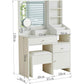 OmkarWood Eleganz Vanity Station with LED Mirror & Storage Hutch