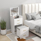 OmkarWood Premium Space-Saving Dressing Unit with Mirror & Storage Stool