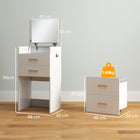 OmkarWood Premium Space-Saving Dressing Unit with Mirror & Storage Stool