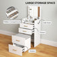 OmkarWood Premium Space-Saving Dressing Unit with Mirror & Storage Stool