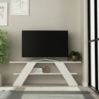 OmkarWood Nova White TV Console – Premium Engineered Wood Media Unit