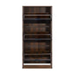 OmkarWood™ Elegant 3-Door Engineered Wood Shoe Cabinet