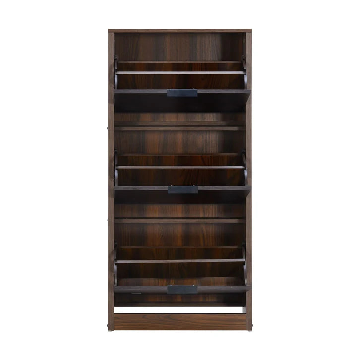OmkarWood™ Elegant 3-Door Engineered Wood Shoe Cabinet