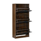 OmkarWood™ Elegant 3-Door Engineered Wood Shoe Cabinet