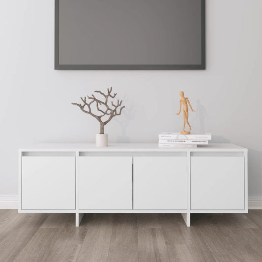 OmkarWood Premium Modern TV Unit – White Minimalist Engineered Wood Cabinet