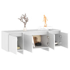 OmkarWood Premium Modern TV Unit – White Minimalist Engineered Wood Cabinet