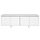 OmkarWood Premium Modern TV Unit – White Minimalist Engineered Wood Cabinet