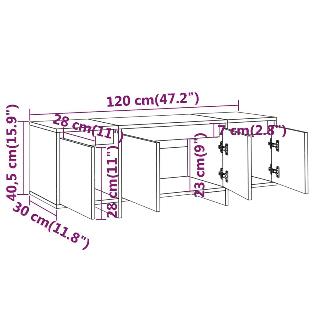 OmkarWood Premium Modern TV Unit – White Minimalist Engineered Wood Cabinet