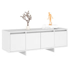 OmkarWood Premium Modern TV Unit – White Minimalist Engineered Wood Cabinet