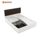 OmkarWood Premium Queen Size Bed with Cushioned Headboard & Box Storage Frosty White