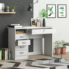 OmkarWood EliteSpace Study Table – Premium Engineered Wood Desk with Storage Drawers (White Finish)