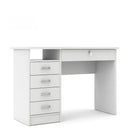 OmkarWood EliteSpace Study Table – Premium Engineered Wood Desk with Storage Drawers (White Finish)