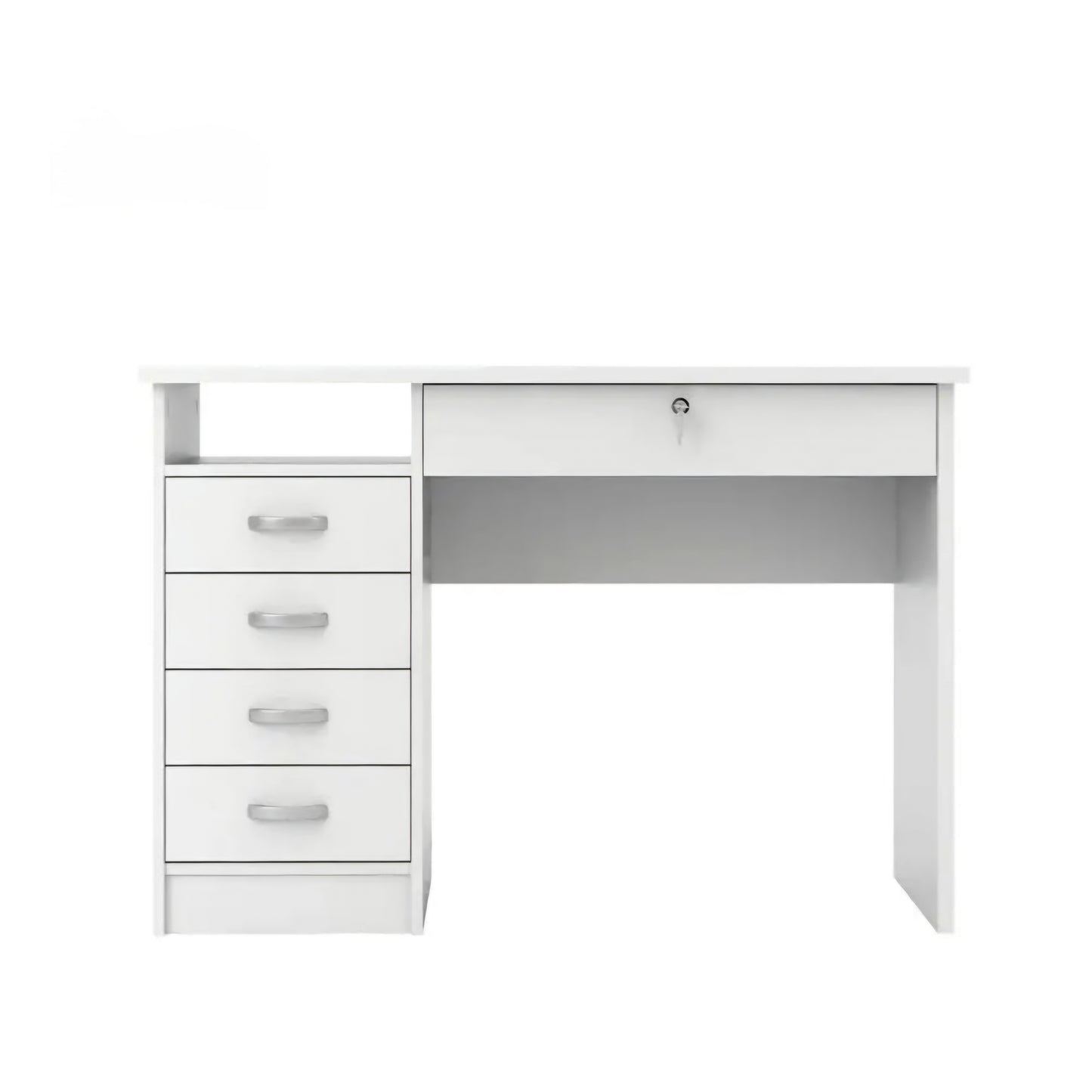 OmkarWood EliteSpace Study Table – Premium Engineered Wood Desk with Storage Drawers (White Finish)