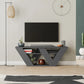 Omkarwood Kirstin 110 cm Modern V-Leg TV Unit – Grey Finish