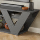 Omkarwood Kirstin 110 cm Modern V-Leg TV Unit – Grey Finish