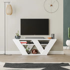 Omkarwood Kirstin 110 cm Modern V-Leg TV Unit – White