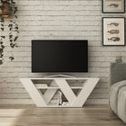 Omkarwood Kirstin 110 cm Modern V-Leg TV Unit – White