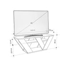 Omkarwood Kirstin 110 cm TV Unit – Marble Black Finish | Modern V-Leg Entertainment Stand