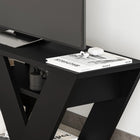 Omkarwood Kirstin 110 cm Modern V-Leg TV Unit – Black