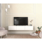 OmkarWood Verona Wall-Mounted TV Unit – White Finish