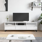 OmkarWood Oslo Floor-Standing TV Unit – Scandinavian White