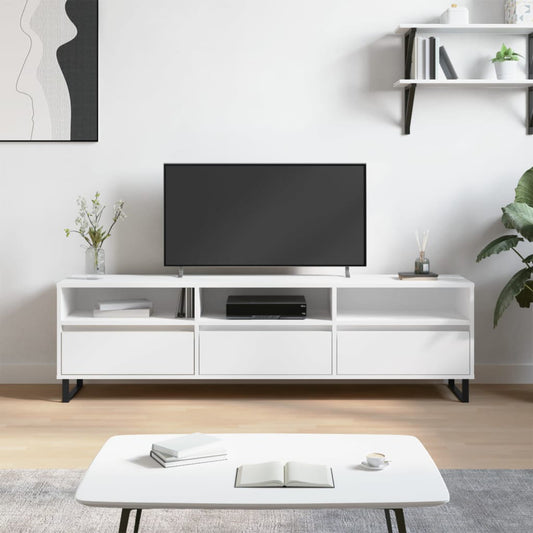OmkarWood Oslo Floor-Standing TV Unit – Scandinavian White