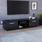 OmkarWood Premium High Gloss TV Unit – Engineered Wood Entertainment Console (Black Finish)