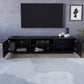 OmkarWood Premium High Gloss TV Unit – Engineered Wood Entertainment Console (Black Finish)