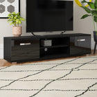 OmkarWood Premium High Gloss TV Unit – Engineered Wood Entertainment Console (Black Finish)