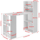 OmkarWood Nashira L-Shaped Study Desk with 4-Tier Bookshelf & Side Storage – 121 cm