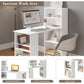 OmkarWood Nashira L-Shaped Study Desk with 4-Tier Bookshelf & Side Storage – 121 cm
