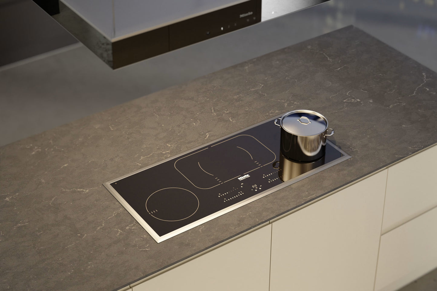 Handleless Kitchen in Cream & Charcoal