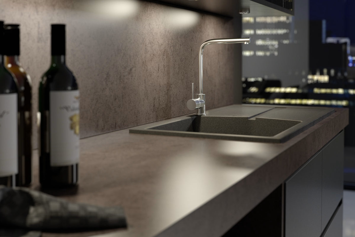 Handleless Kitchen in Cream & Charcoal