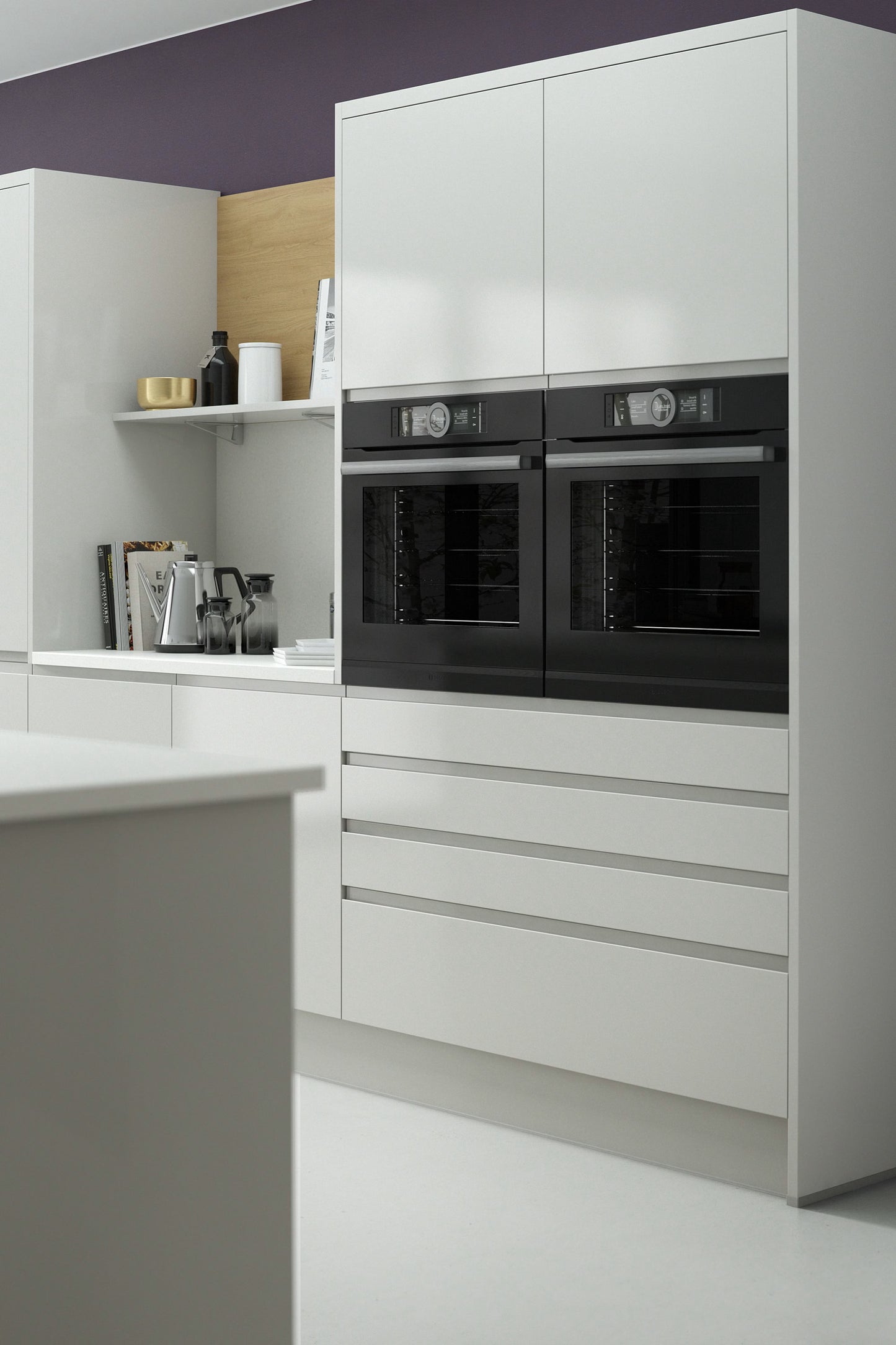 Handleless Kitchen in Pebble Grey