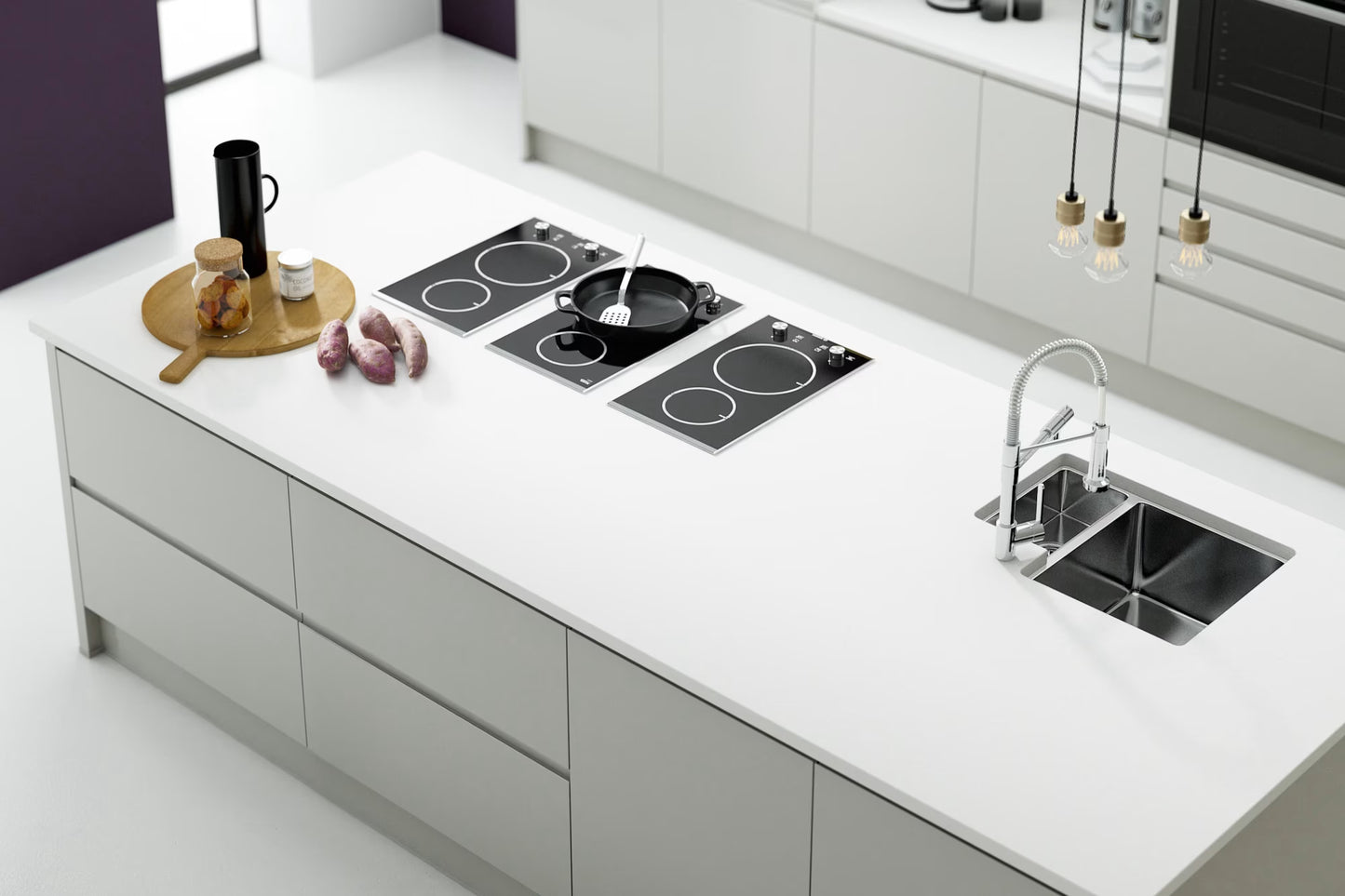 Handleless Kitchen in Pebble Grey