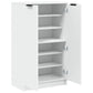 OmkarWood Premium Shoe Rack – 2-Door Cabinet for 12 Pairs (Engineered Wood, White Finish)