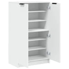 OmkarWood Premium Shoe Rack – 2-Door Cabinet for 12 Pairs (Engineered Wood, White Finish)