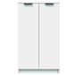OmkarWood Premium Shoe Rack – 2-Door Cabinet for 12 Pairs (Engineered Wood, White Finish)