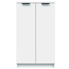 OmkarWood Premium Shoe Rack – 2-Door Cabinet for 12 Pairs (Engineered Wood, White Finish)