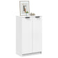 OmkarWood Premium Shoe Rack – 2-Door Cabinet for 12 Pairs (Engineered Wood, White Finish)