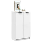 OmkarWood Premium Shoe Rack – 2-Door Cabinet for 12 Pairs (Engineered Wood, White Finish)