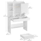 OmkarWood GraceLite Vanity Station with Hollywood Mirror