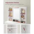 OmkarWood GraceLite Vanity Station with Hollywood Mirror
